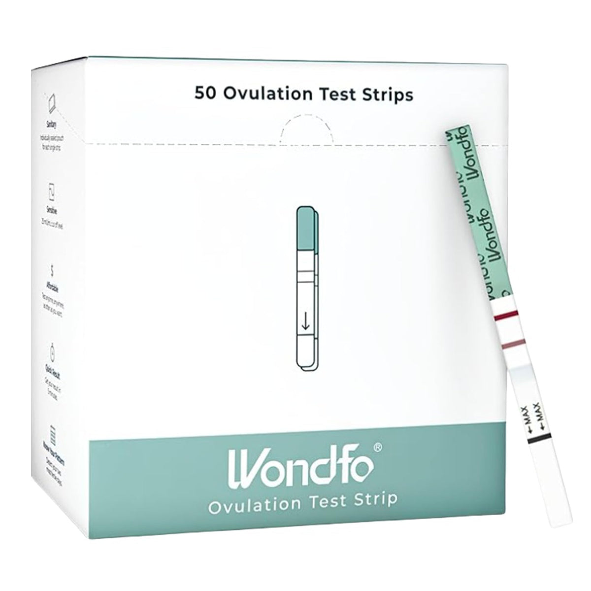 Prueba de ovulación Wondfo en caja, perfecta para empezar la planificación de fertilidad.