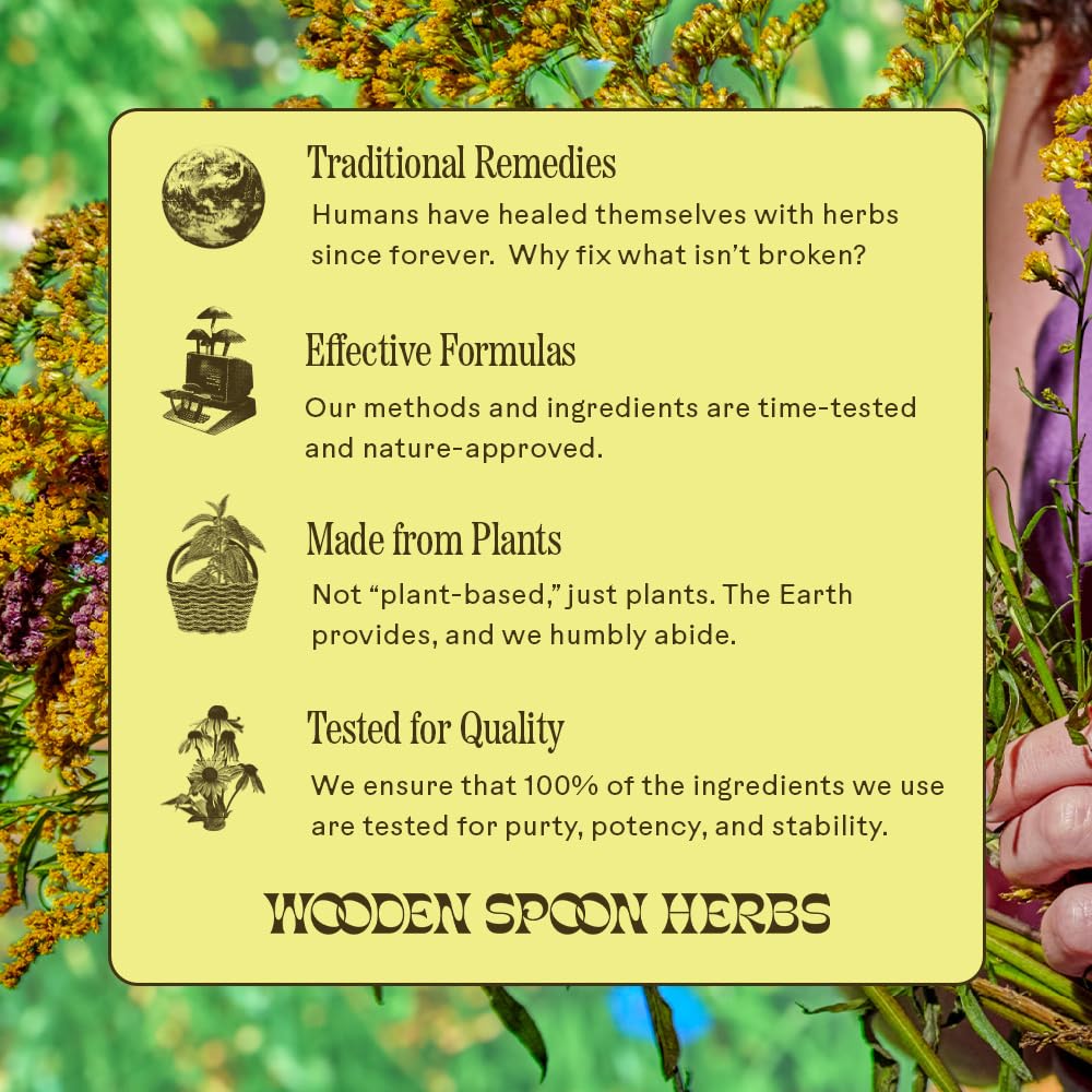 Wooden Spoon Herbs Tranquility Tonic, escena nocturna para apoyar la tranquilidad antes de dormir