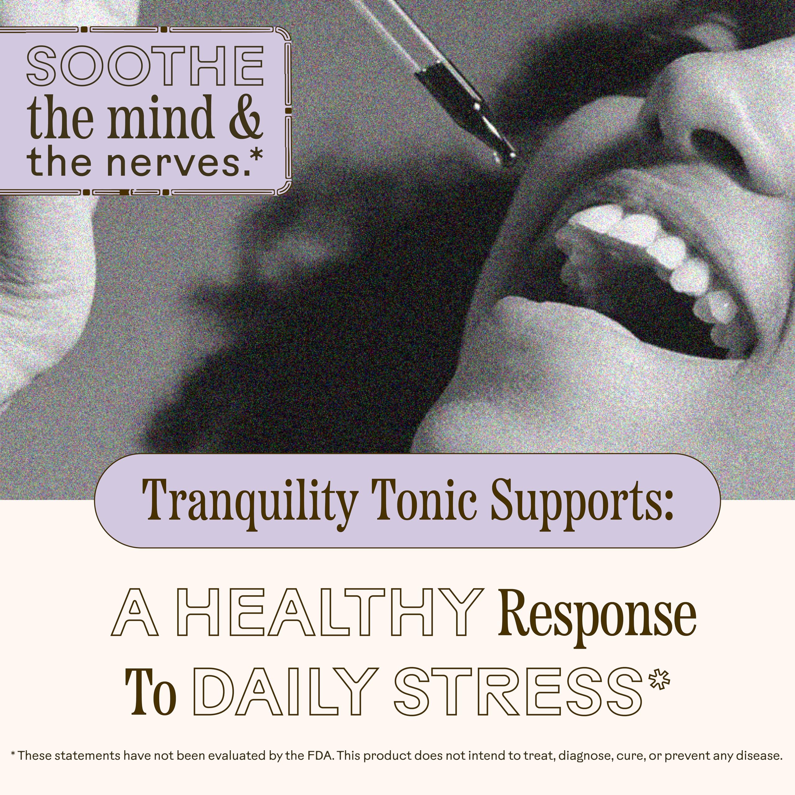 Wooden Spoon Herbs Tranquility Tonic, gotero en acción para dosis diaria cómoda
