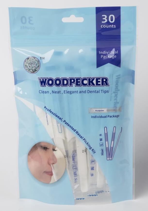 Woodpecker consejos nasales desechables para higiene nasal rápida.