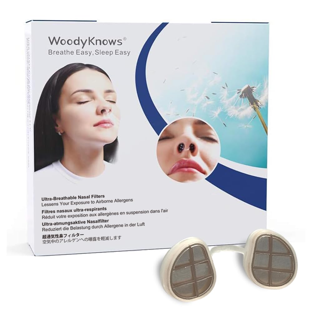 WoodyKnows: filtros nasales ultratranspirables en caja, listos para uso diario.