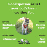 Etiqueta de Woof 'n' Purr con instrucciones claras para uso seguro