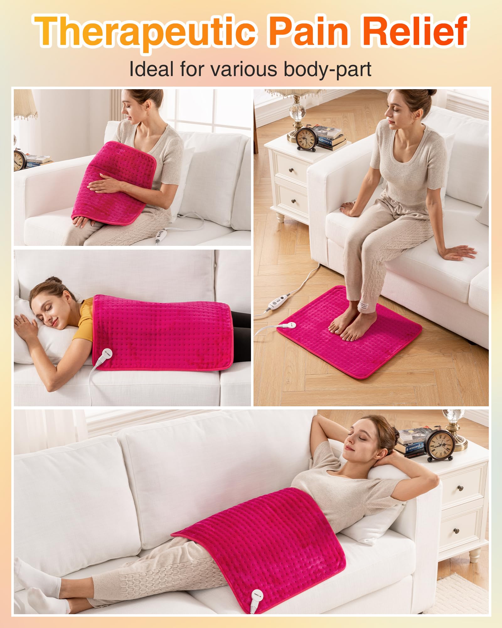 WOOMER almohadilla-calor extralargo diseño para guardar cables con comodidad.