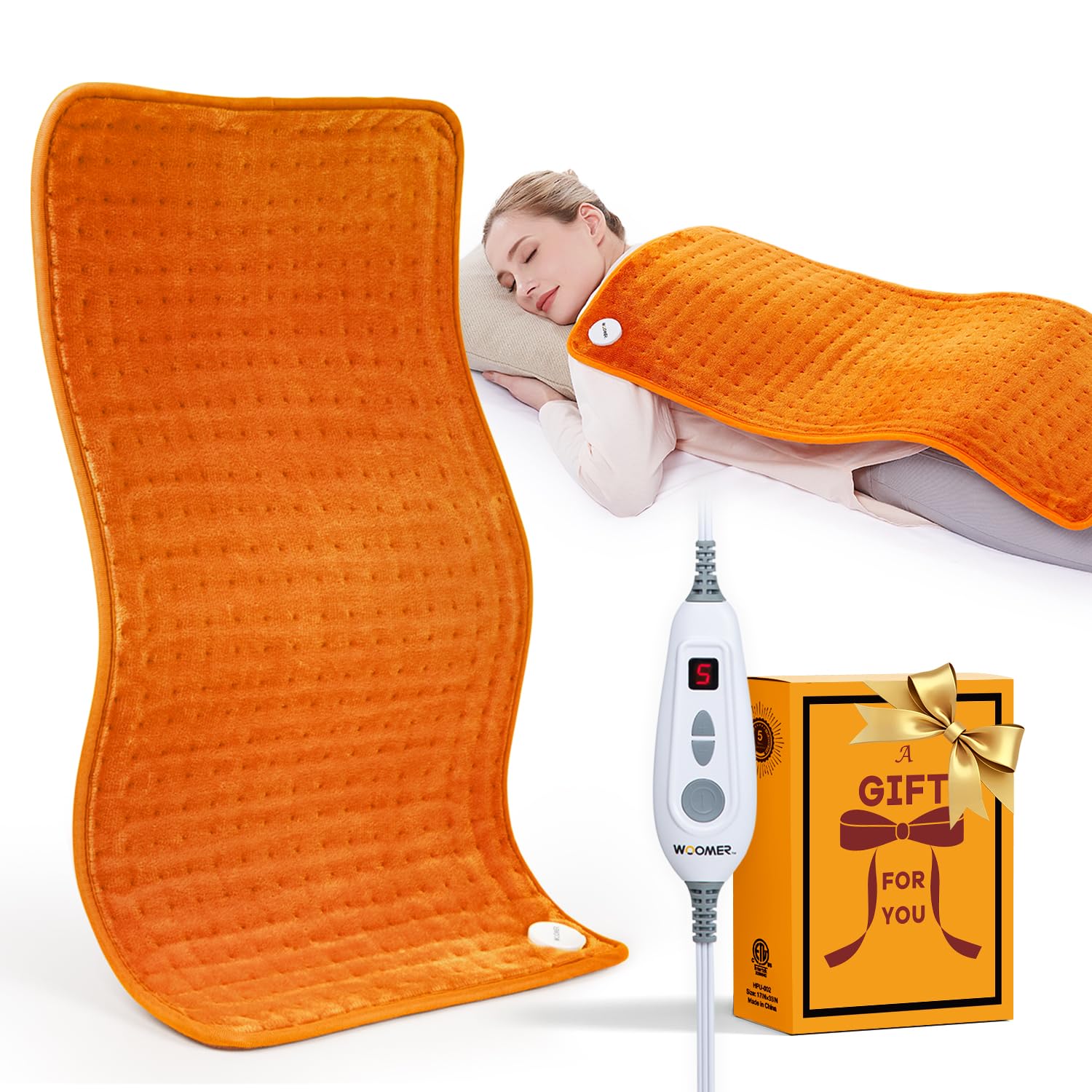 WOOMER almohadilla térmica XL vista frontal para cobertura total del torso