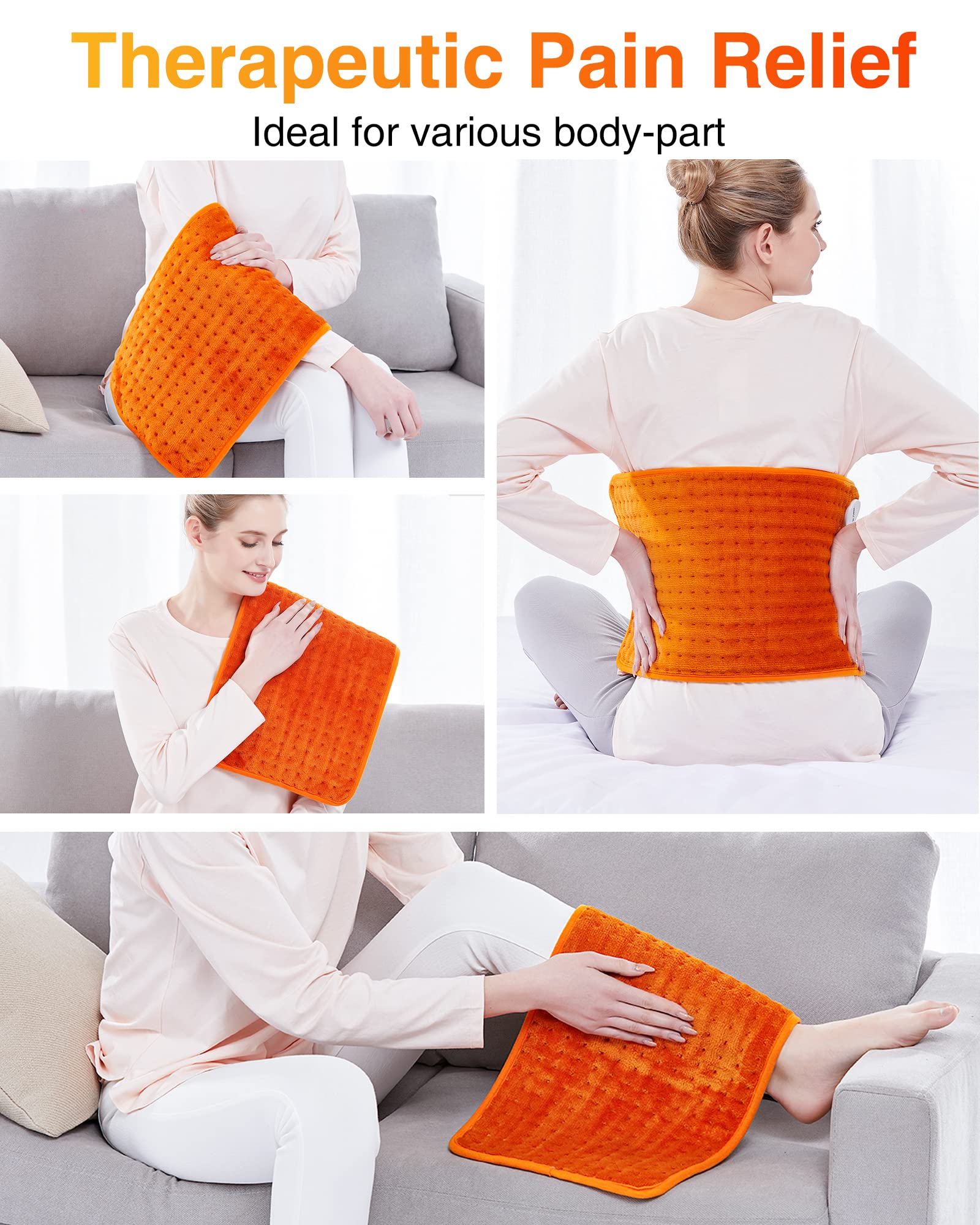 Manta calefactable WOOMER grande, apagado automático para uso seguro.