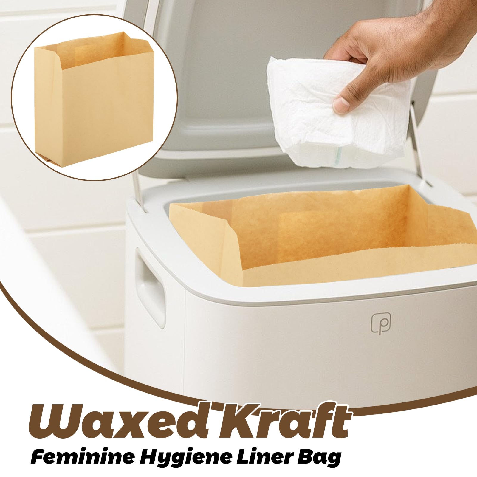 WOPPLXY: material kraft marrón de alta calidad en bolsas higiénicas