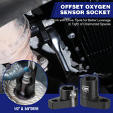 WORKPRO zócalo sensor O2 3/8 pulgada 22 mm sin offset para extracción precisa.