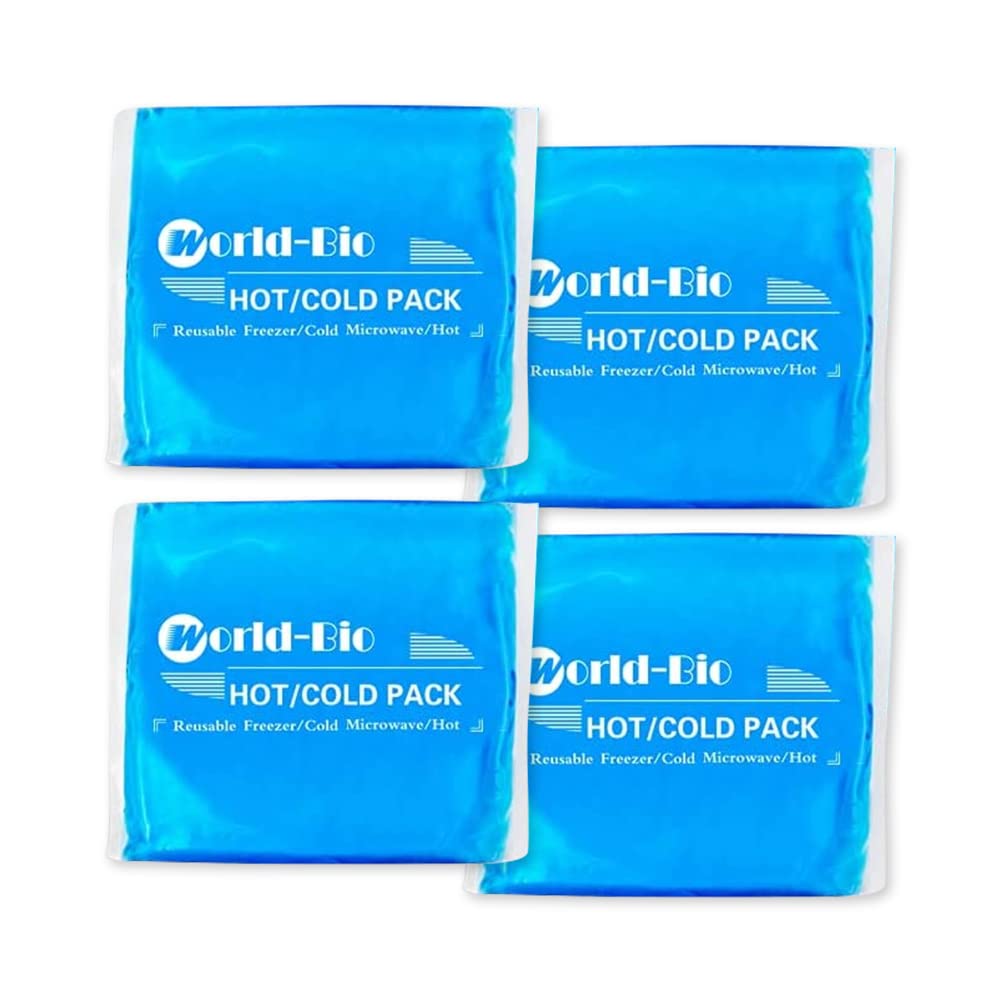 World-Bio: paquetes frío reutilizables 4-pack para alivio suave en casa.