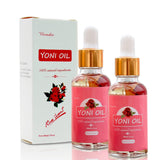 Aceite Yoni de Wovarkie, empaque de dos unidades para uso diario y cuidado íntimo.