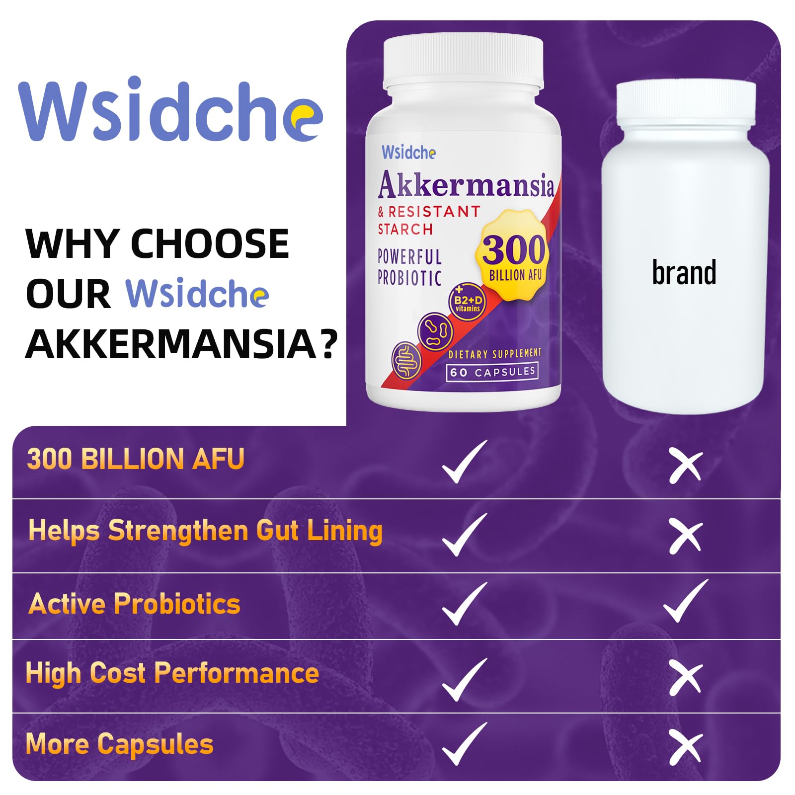 Wsidche Akkermansia porciones diarias: dosis simples para uso constante