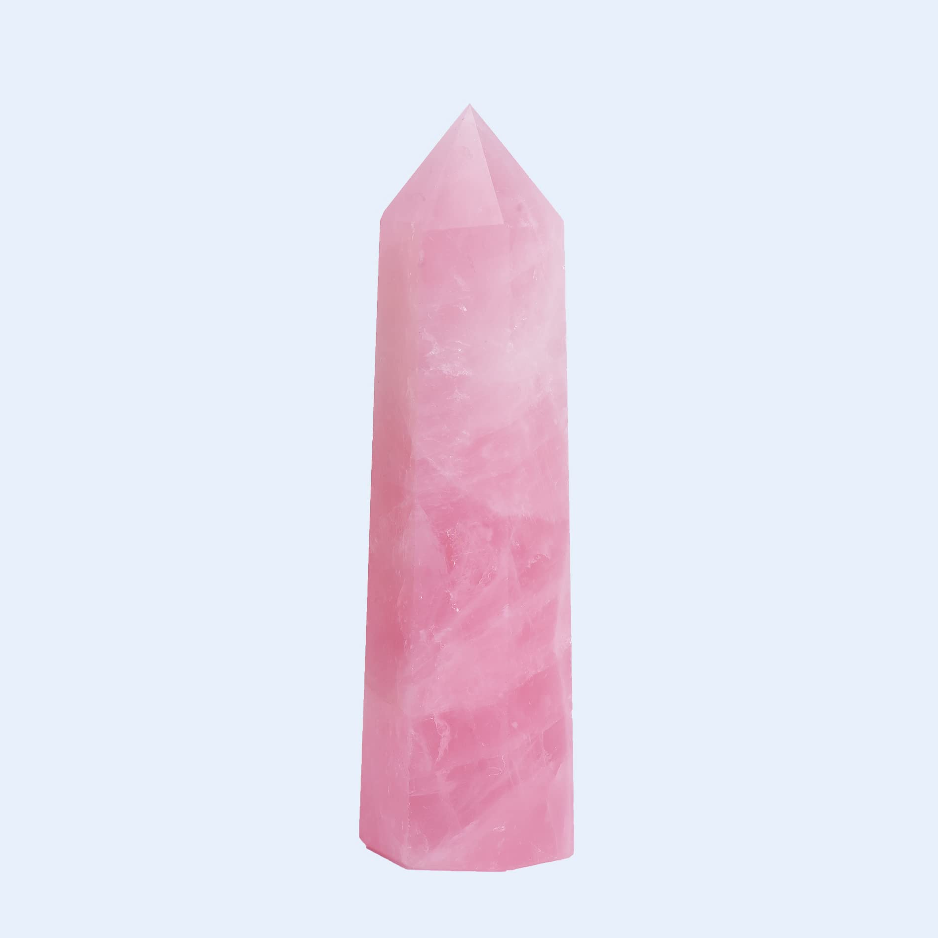 WUYOUSHI torre cristal de cuarzo rosa para meditación y equilibrio emocional