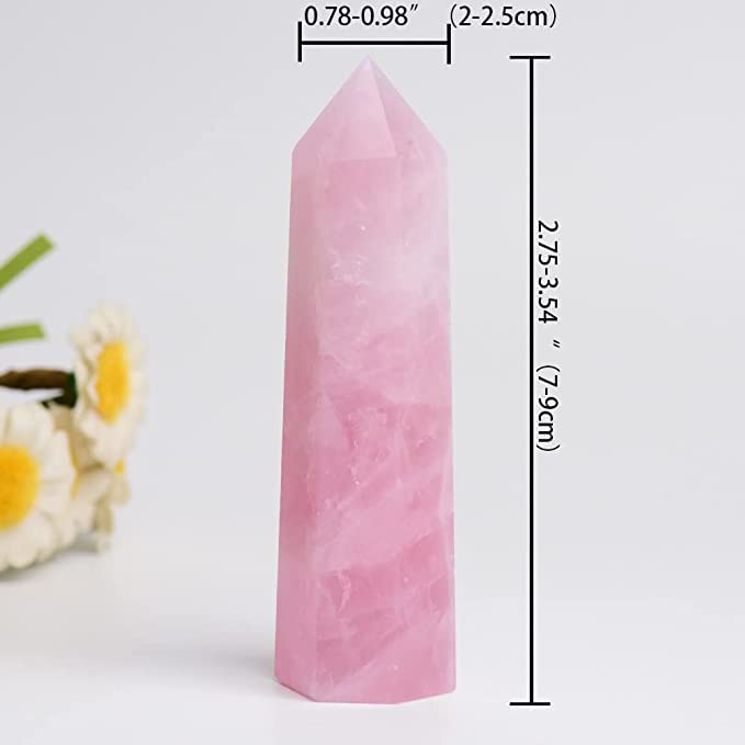 WUYOUSHI torre cristal de cuarzo rosa en altar o escritorio