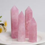 WUYOUSHI torre cristal de cuarzo rosa de 7-9 cm en cualquier espacio