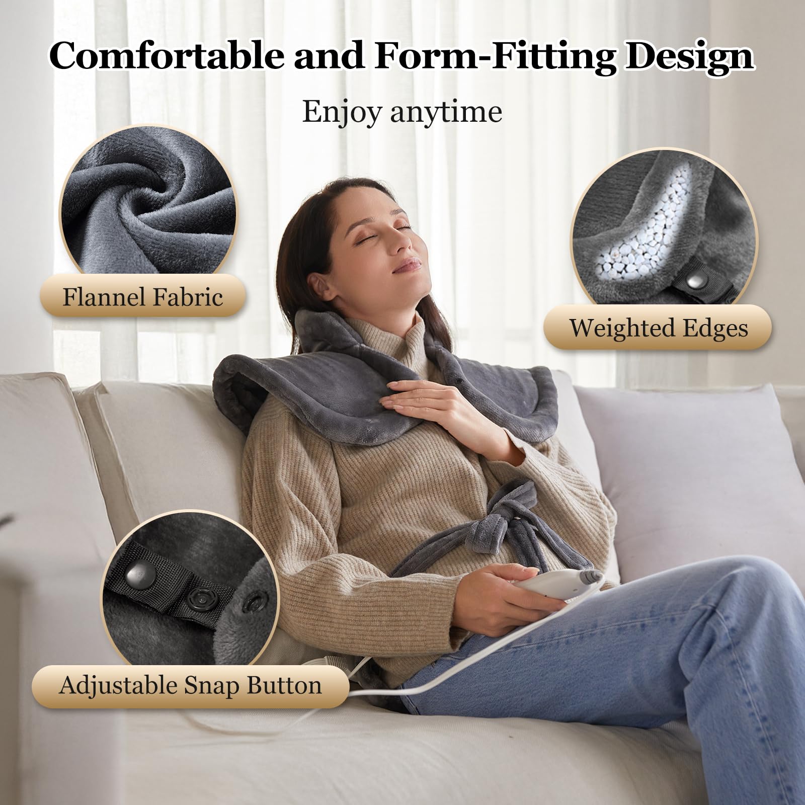Diseño ergonómico de la almohadilla WUGE para uso cómodo en casa.