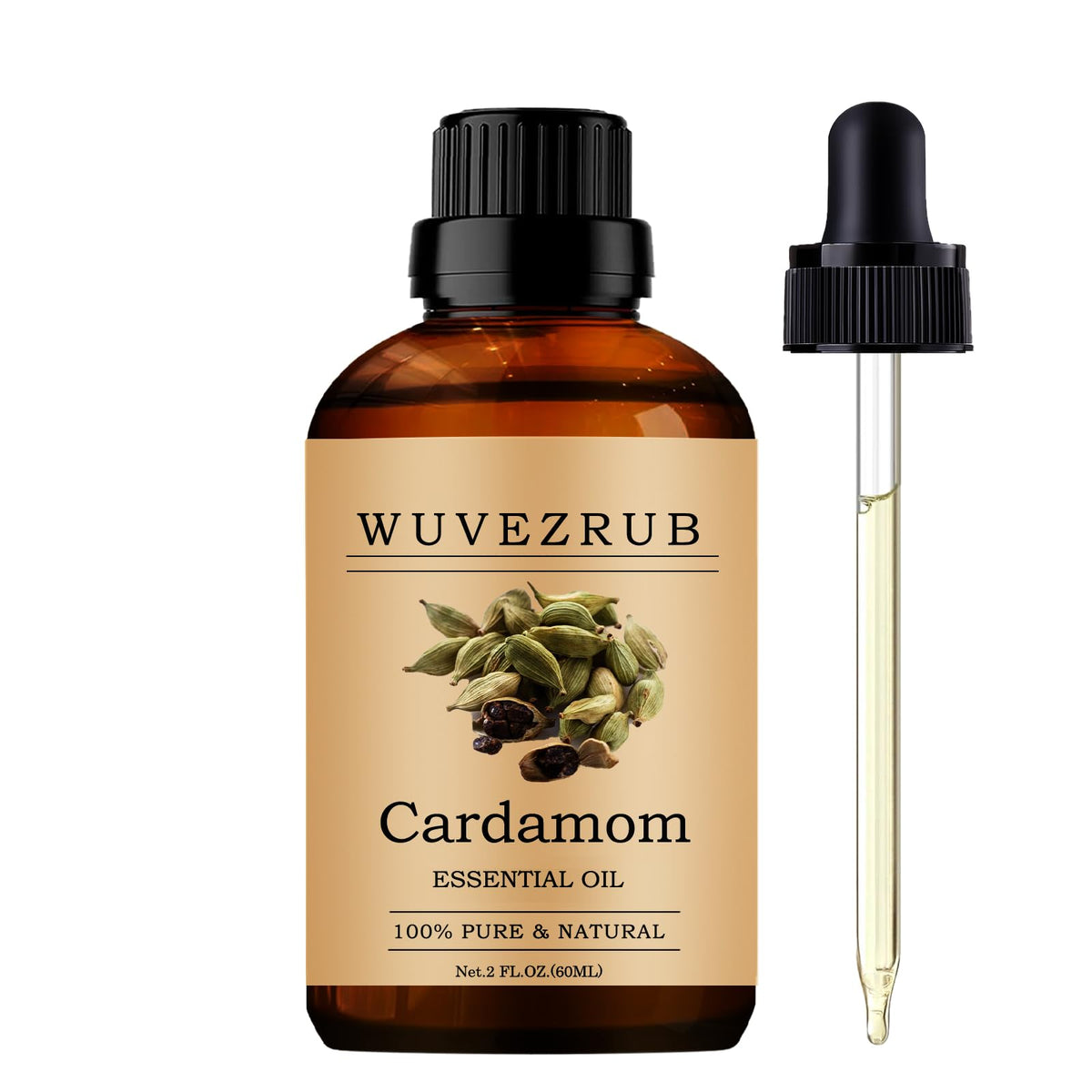 Wuvezrub Cardamomo, botella de 60 ml, para difusor y aromaterapia suave