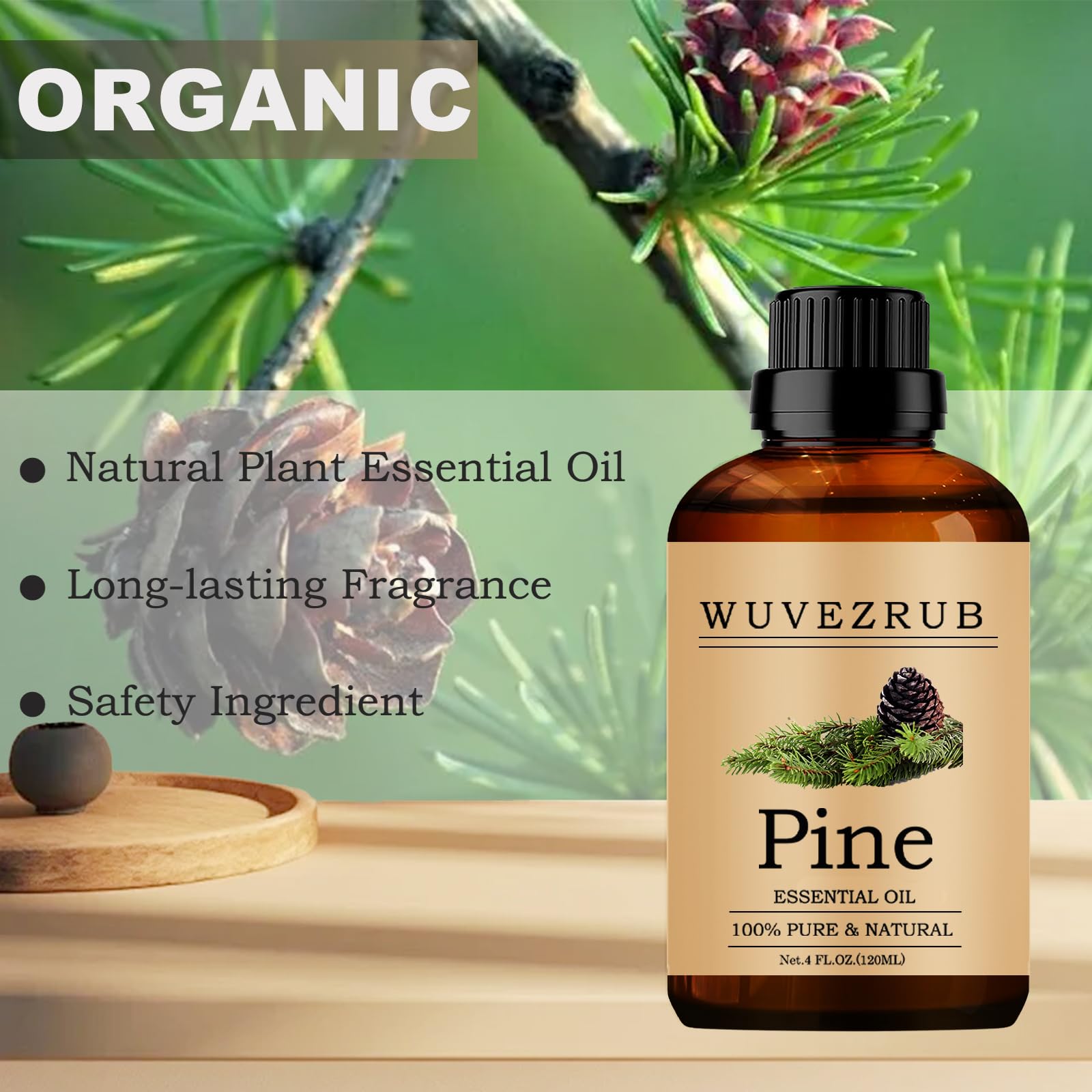 Wuvezrub Aceite de Pino 120 ml con gotero para uso en difusor.