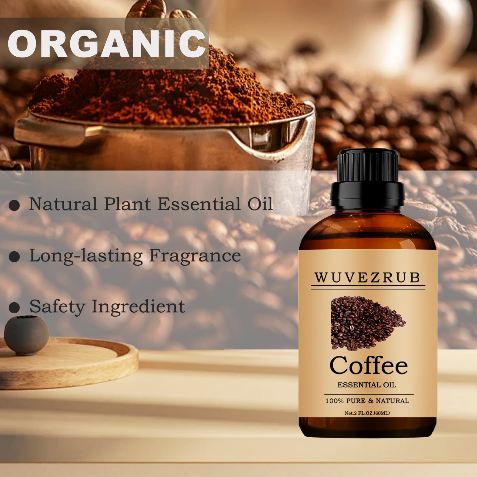 Wuvezrub Aceite de Café para velas y cosméticos, aporta fragancias suaves