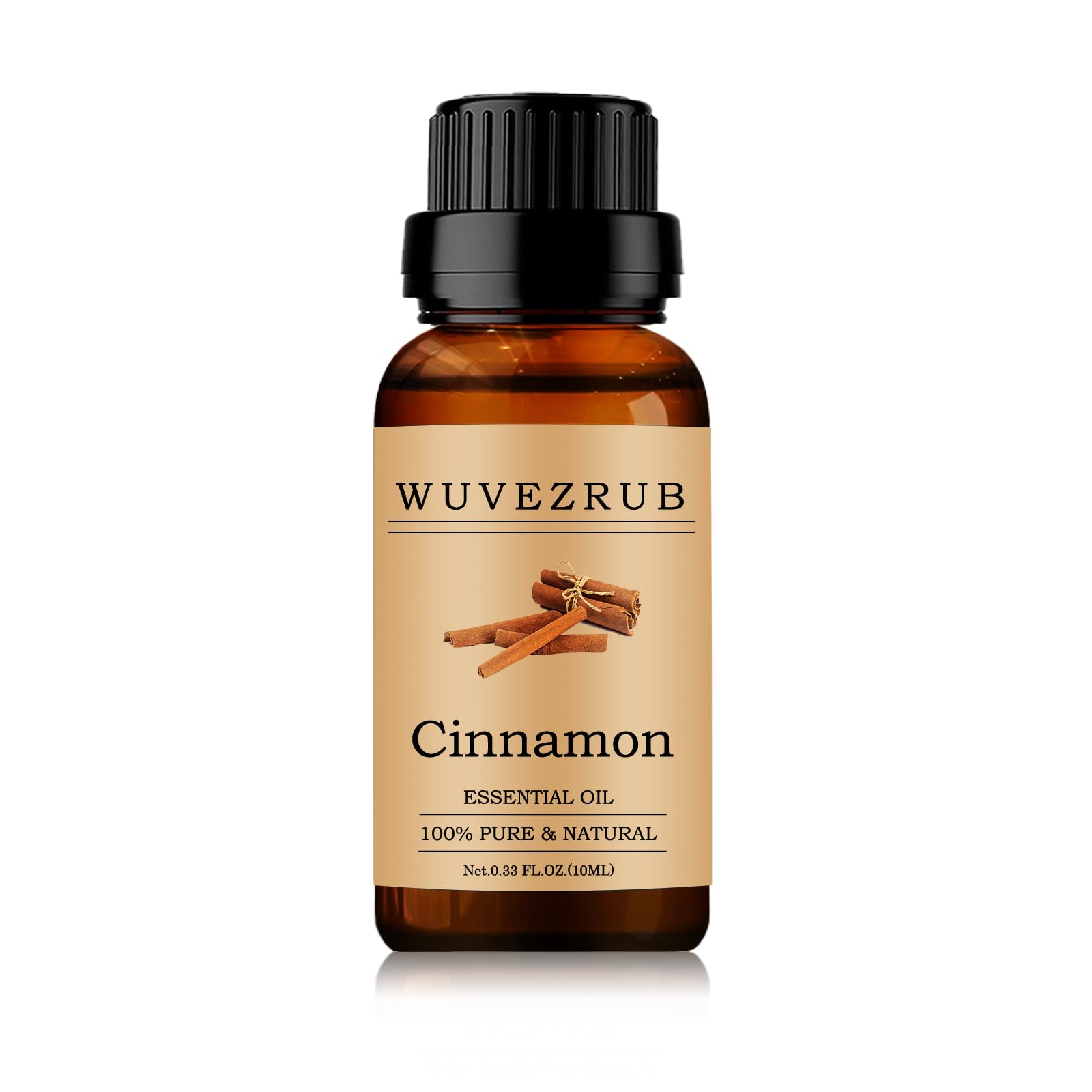 Wuvezrub aceite esencial de canela en botella de 10 ml, aroma puro y natural.