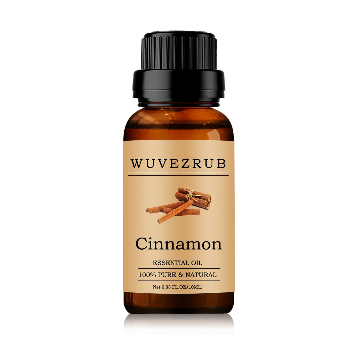 Wuvezrub aceite esencial de canela en botella de 10 ml, aroma puro y natural.
