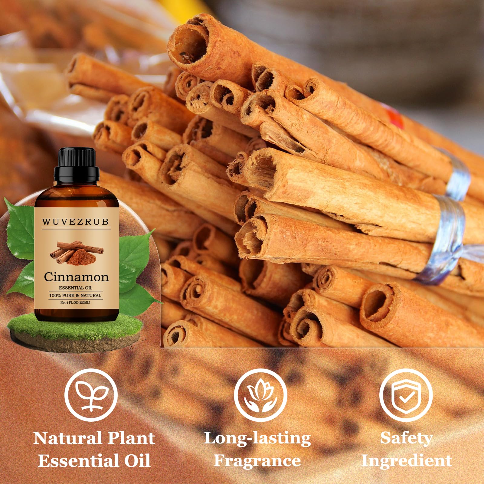 Fragancia canela para velas caseras, Wuvezrub proporciona aroma duradero.