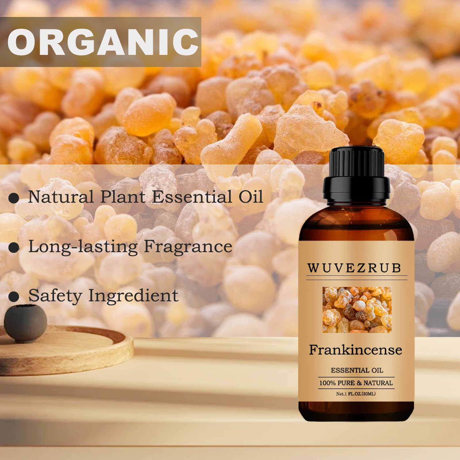 Wuvezrub aceite esencial de incienso para cuidado de piel en tónicos o cremas.