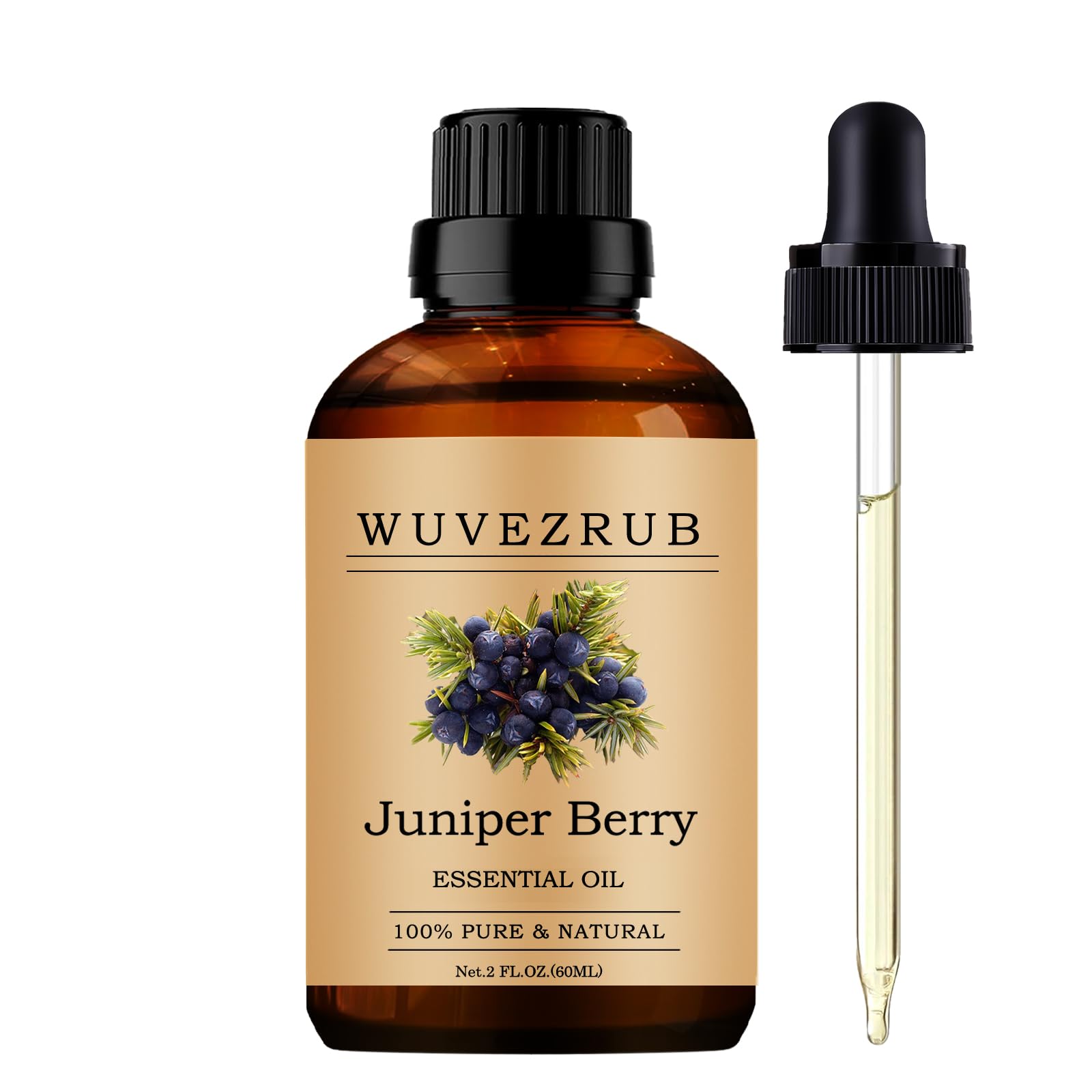 Wuvezrub aceite esencial de enebro, botella de 60 ml, ideal para aromaterapia.