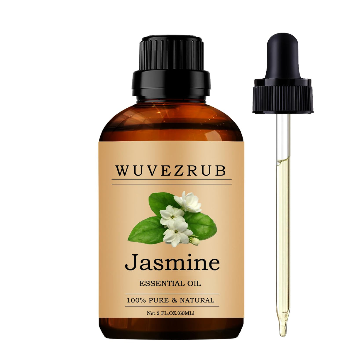 Wuvezrub Jazmín: botella de 60 ml para aromaterapia y usos sensoriales.