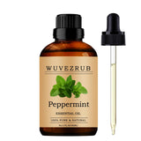 Wuvezrub Aceite esencial de menta en botella, aroma puro para difusor.