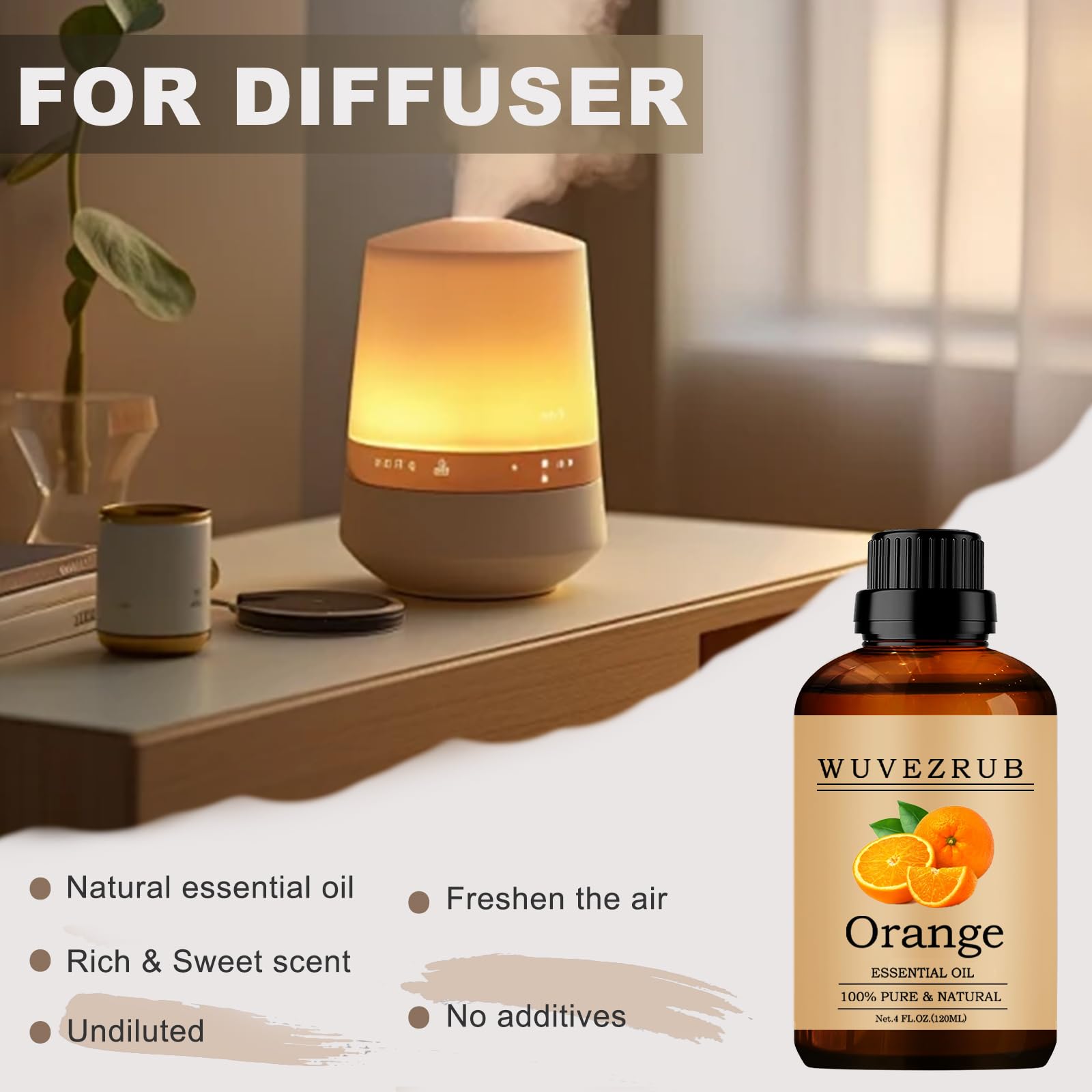 Wuvezrub Aceite Esencial de Naranja para velas y jabones perfumados caseros.