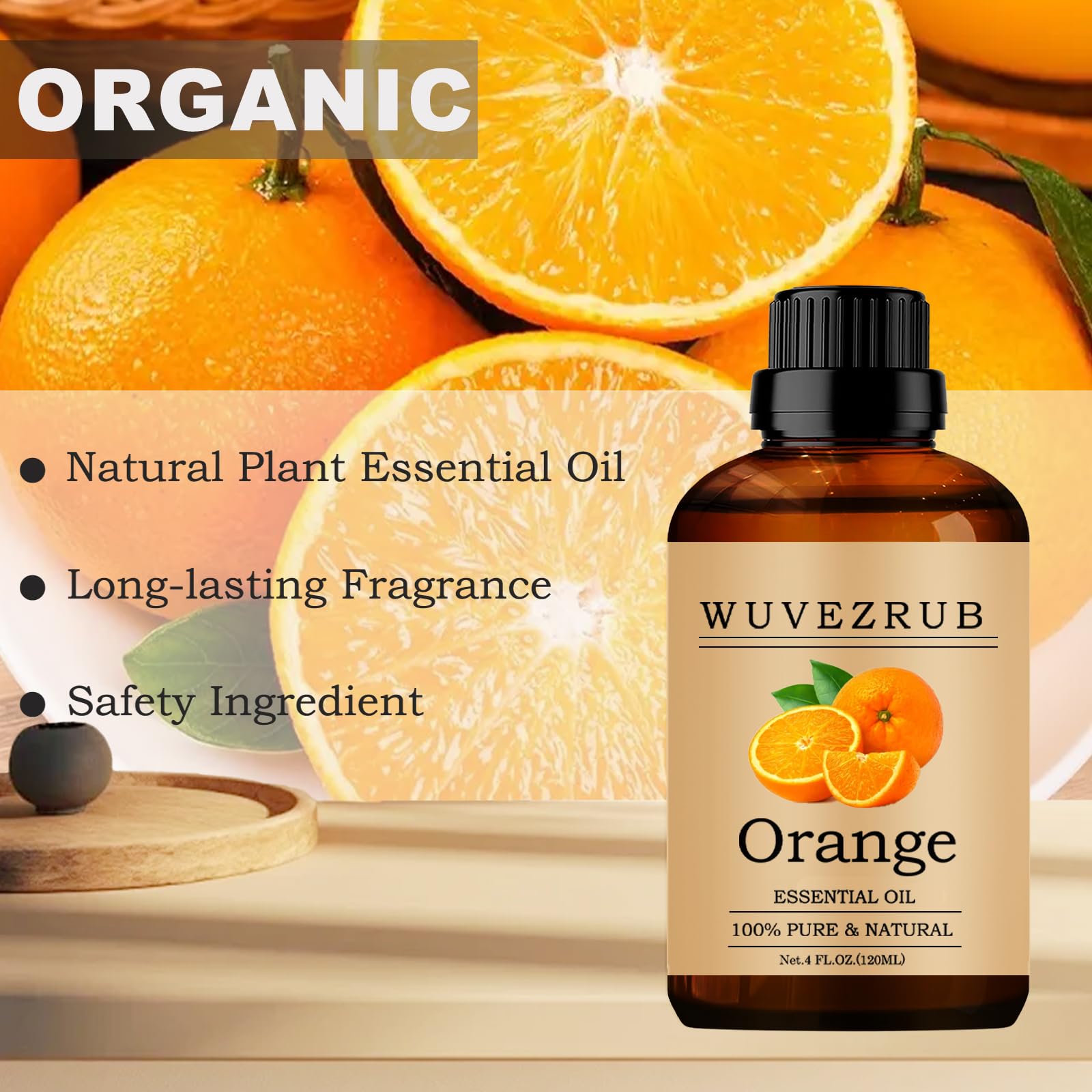 Wuvezrub Aceite Esencial de Naranja para proyectos caseros de cosmética.