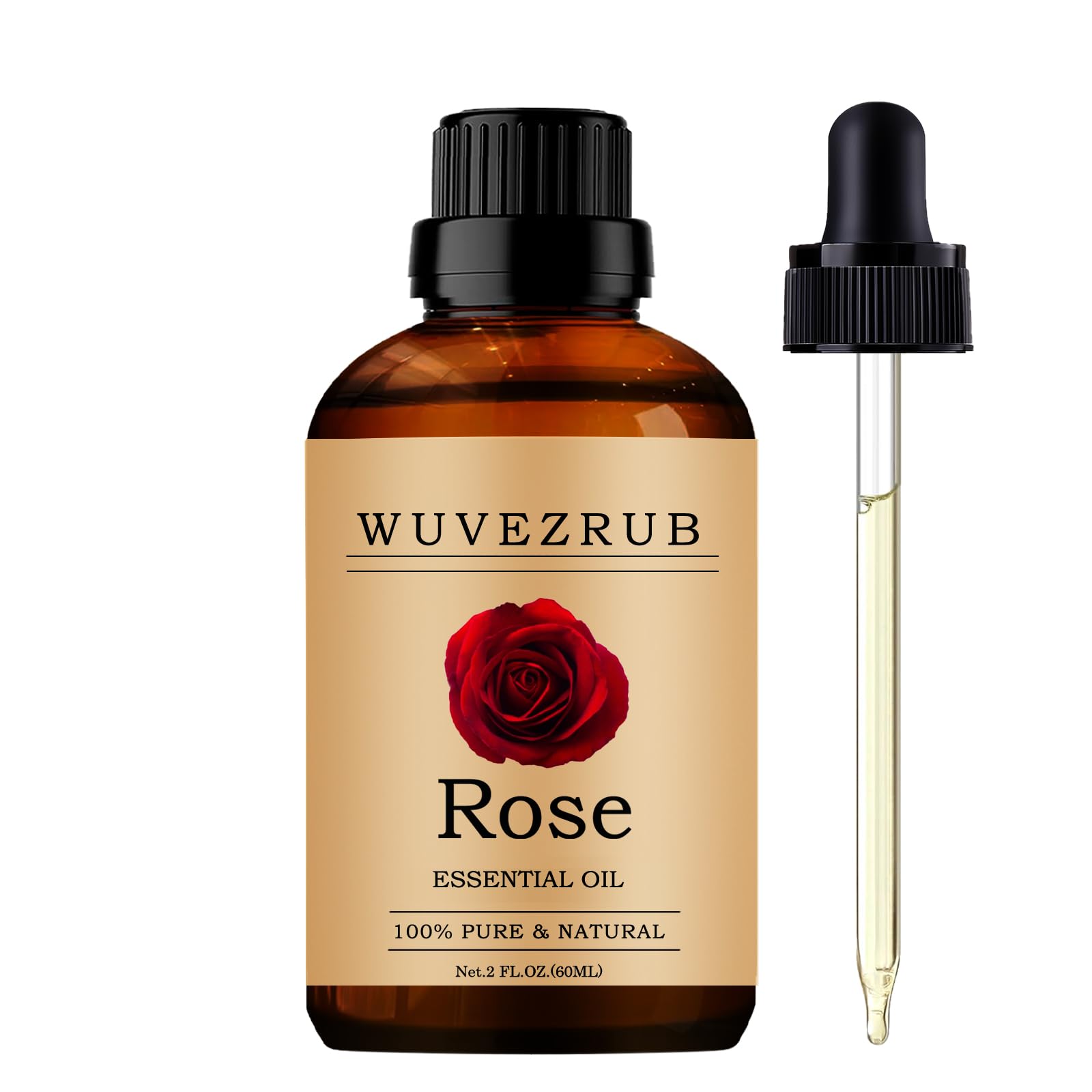 Wuvezrub aceite esencial de rosa, envase de 60 ml, aroma floral para difusor