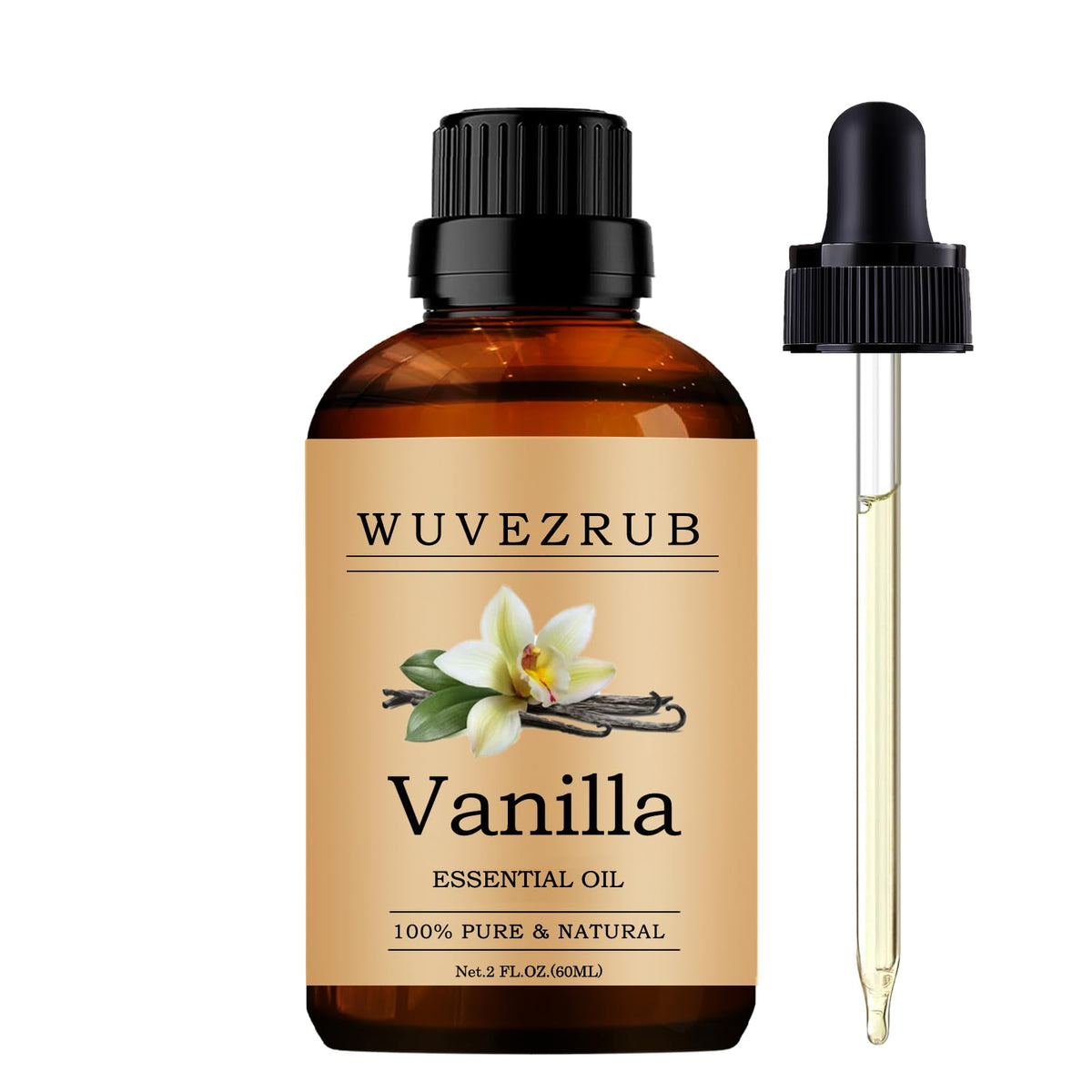 Wuvezrub aceite esencial vainilla, bote 60 ml, aroma suave para aromaterapia