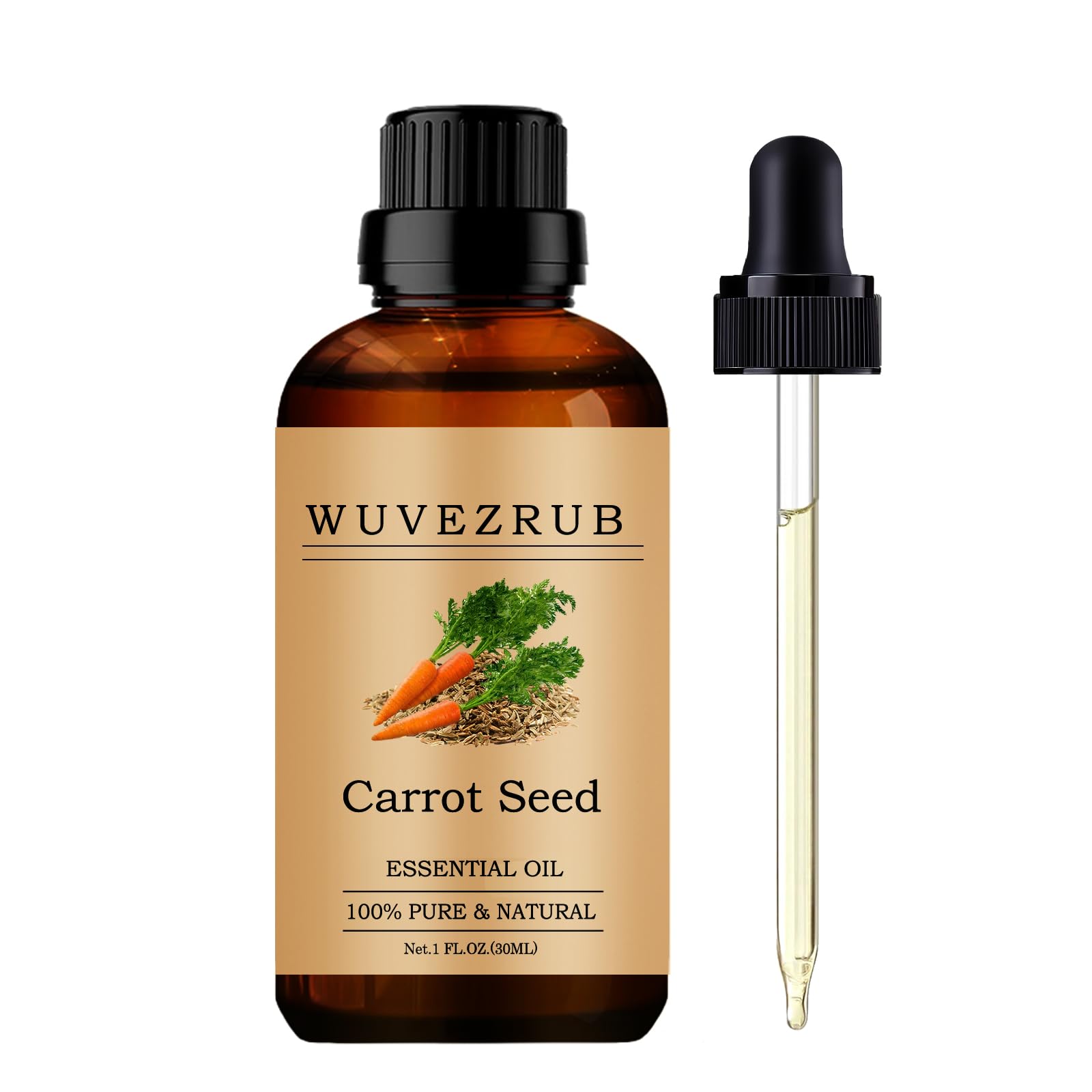 Wuvezrub Aceite esencial de zanahoria en botella 30 ml para aromaterapia suave