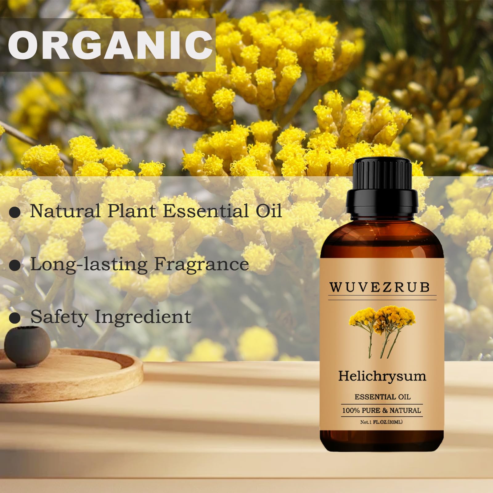 Wuvezrub Helichrysum, 1-2 gotas en tono o suero para piel suave.