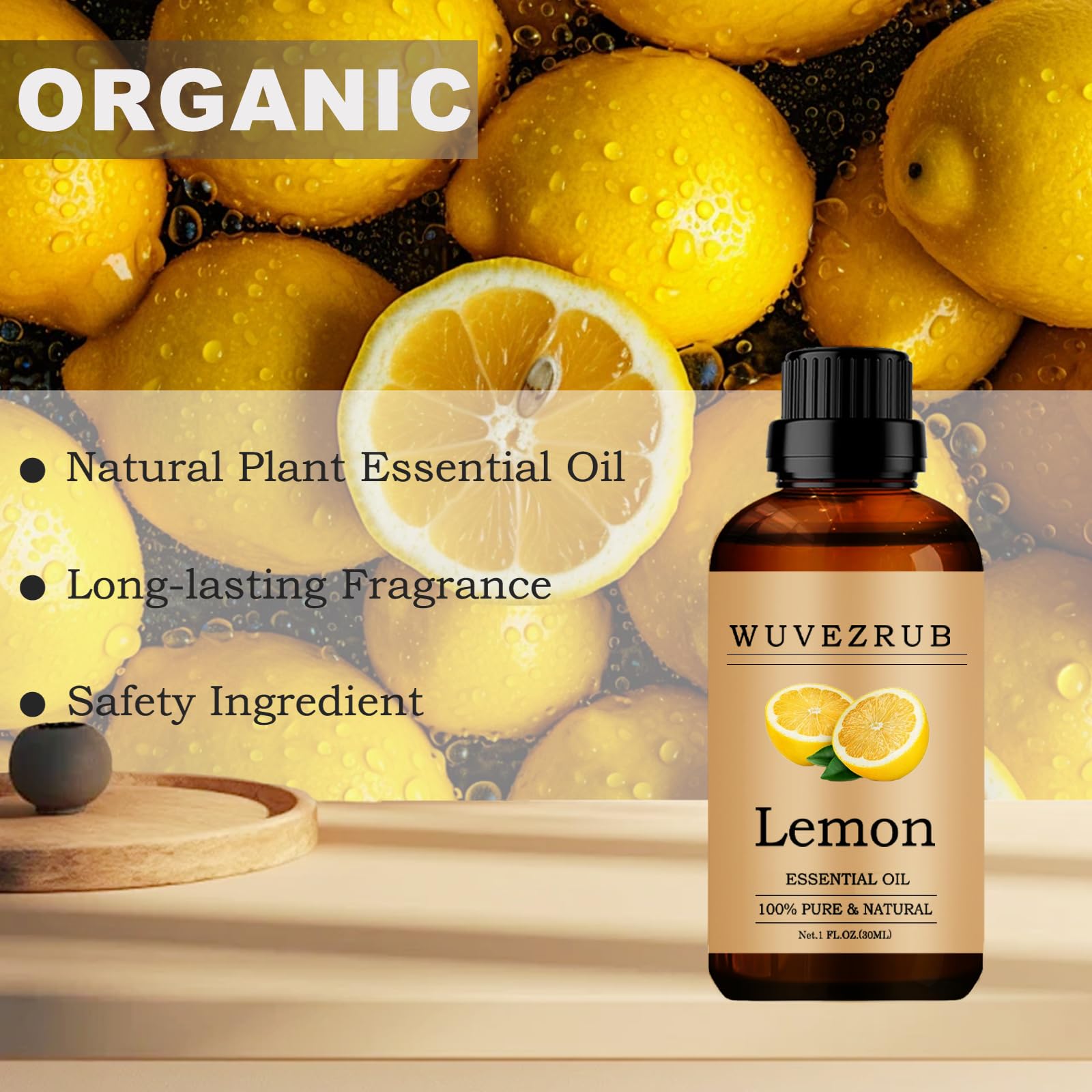 Wuvezrub aceite esencial de limón - cuidado de piel tono suave