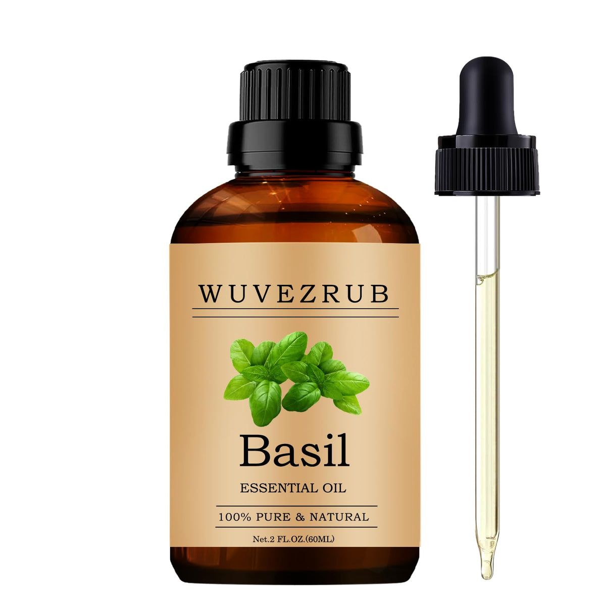 Wuvezrub albahaca aceite para difusor, botella de 60 ml, aroma intenso.