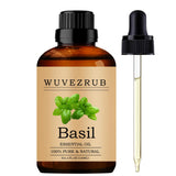 Wuvezrub albahaca aceite esencial en botella, aroma intenso para difusor