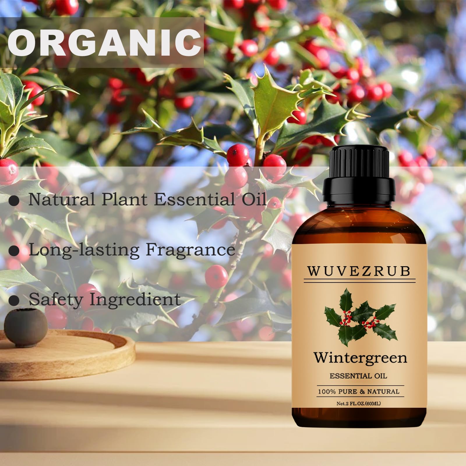 Aplicación facial suave con Wuvezrub Wintergreen en productos de piel.