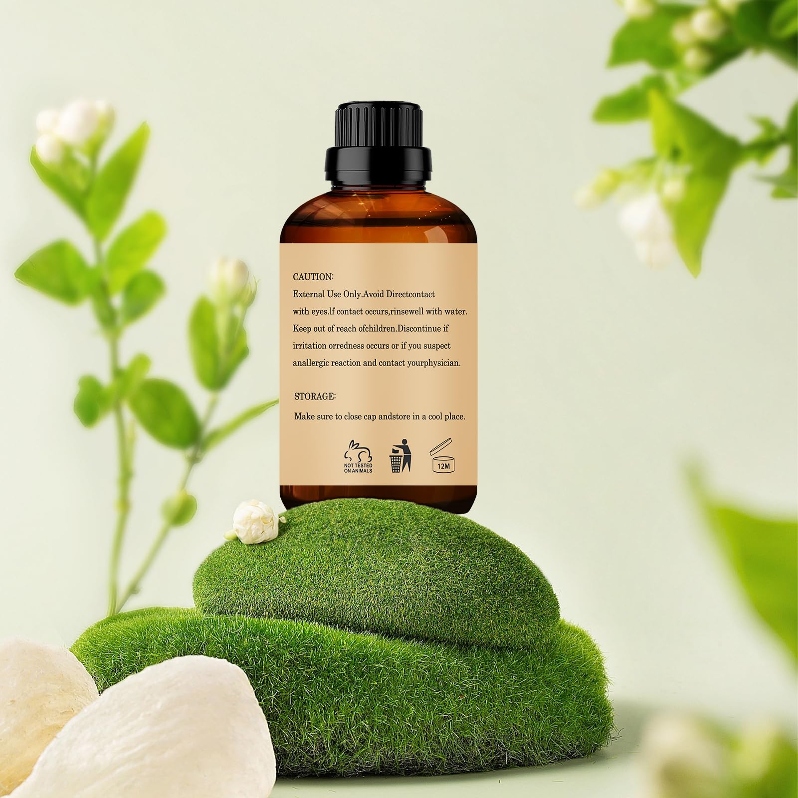 Wuvezrub Cardamomo: botella-diseño elegante, aceite esencial puro para uso versátil