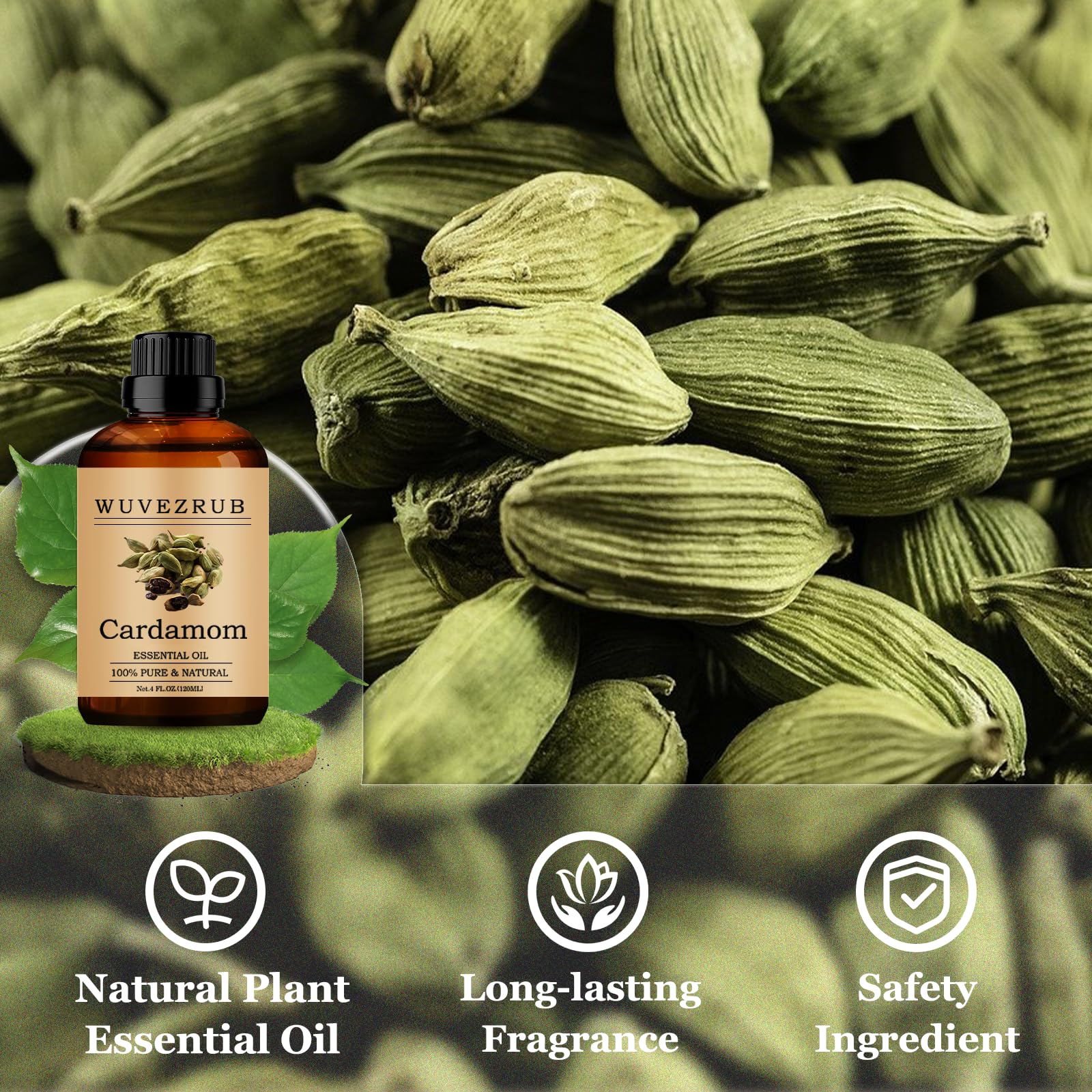 Wuvezrub Cardamomo fragancia para DIY velas y jabones.