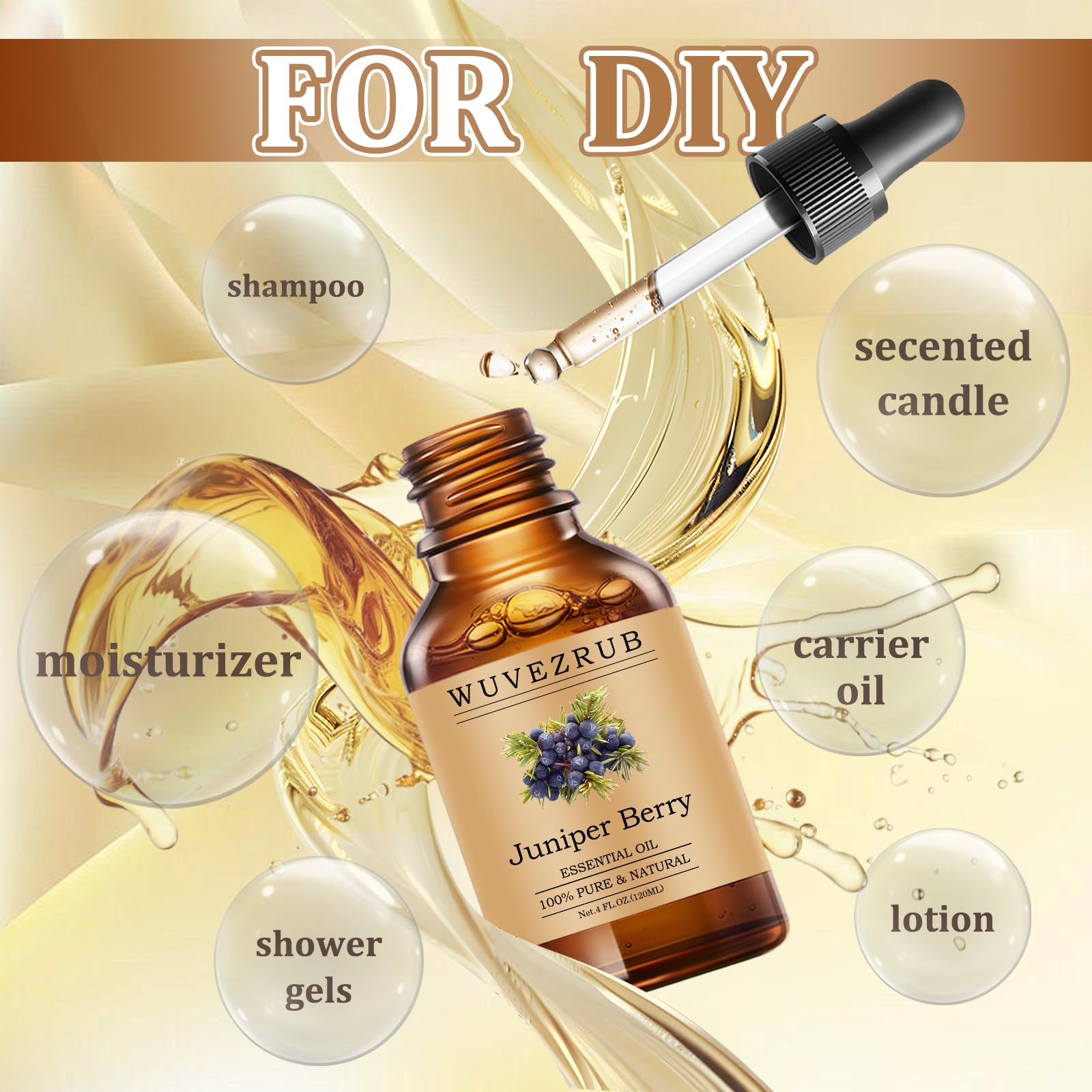 Wuvezrub difusor de aromaterapia con aceite de enebro para perfumar el ambiente