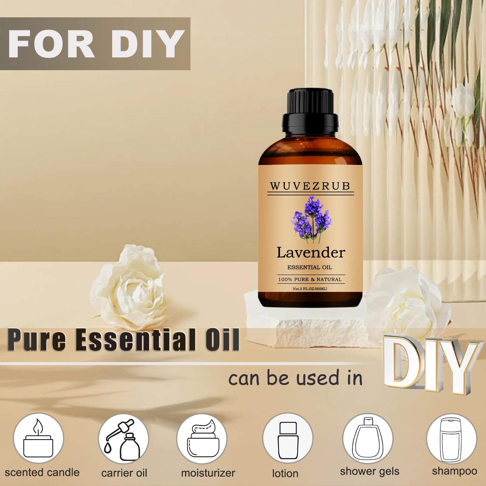Fragancia cosmética Wuvezrub Lavanda para cosméticos caseros