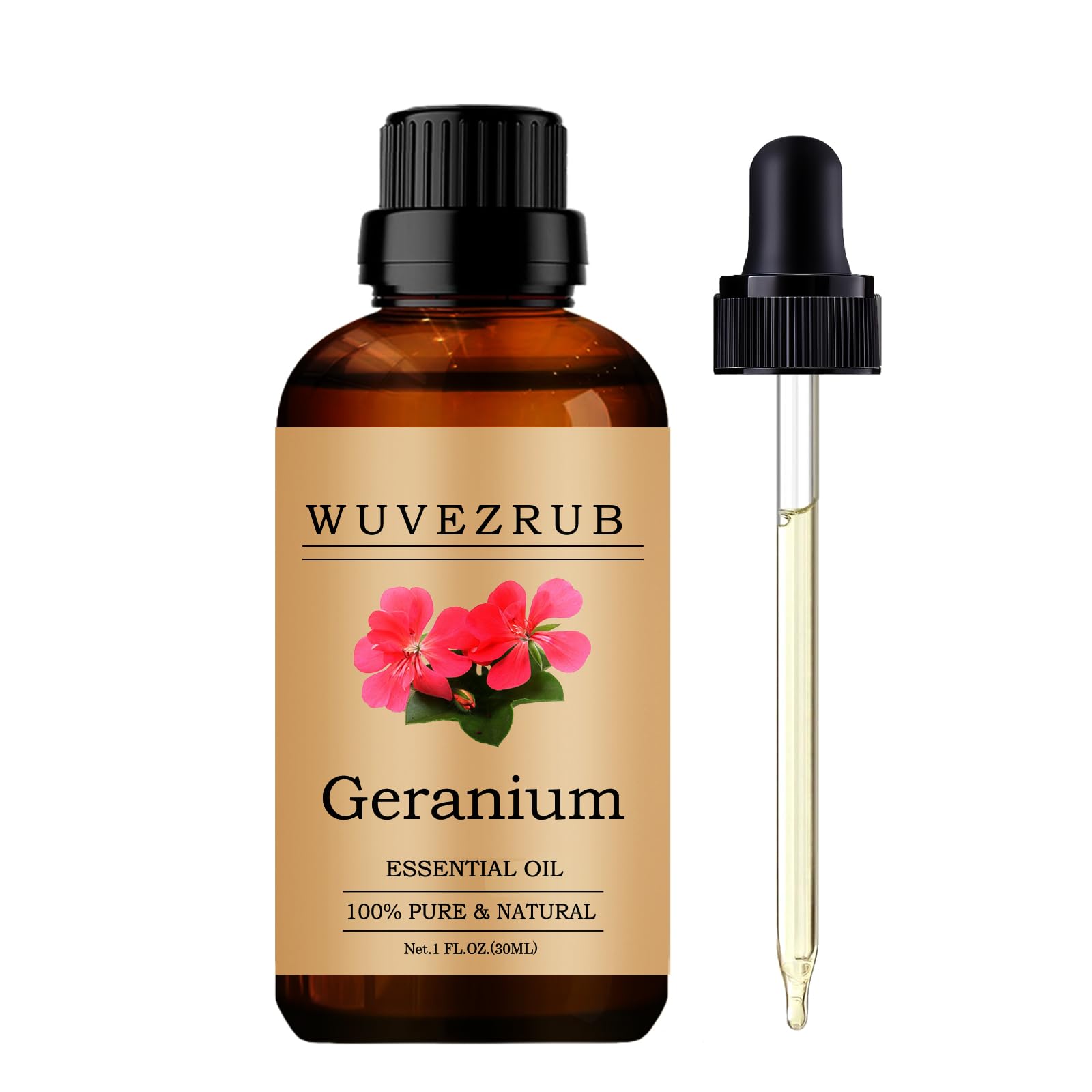 Wuvezrub Geranio, botella 30 ml para difusor y aromaterapia.