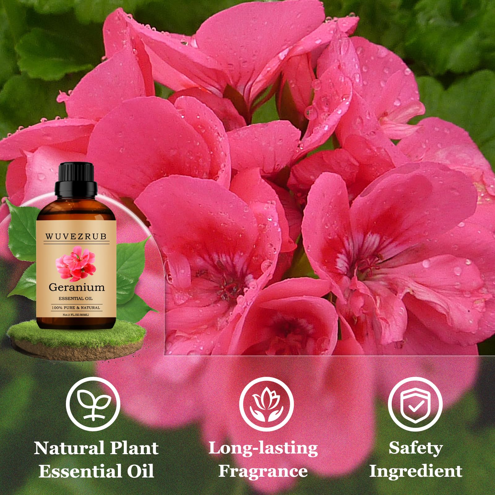 Wuvezrub Geranio: fragancia para vela casera con notas florales y duraderas.