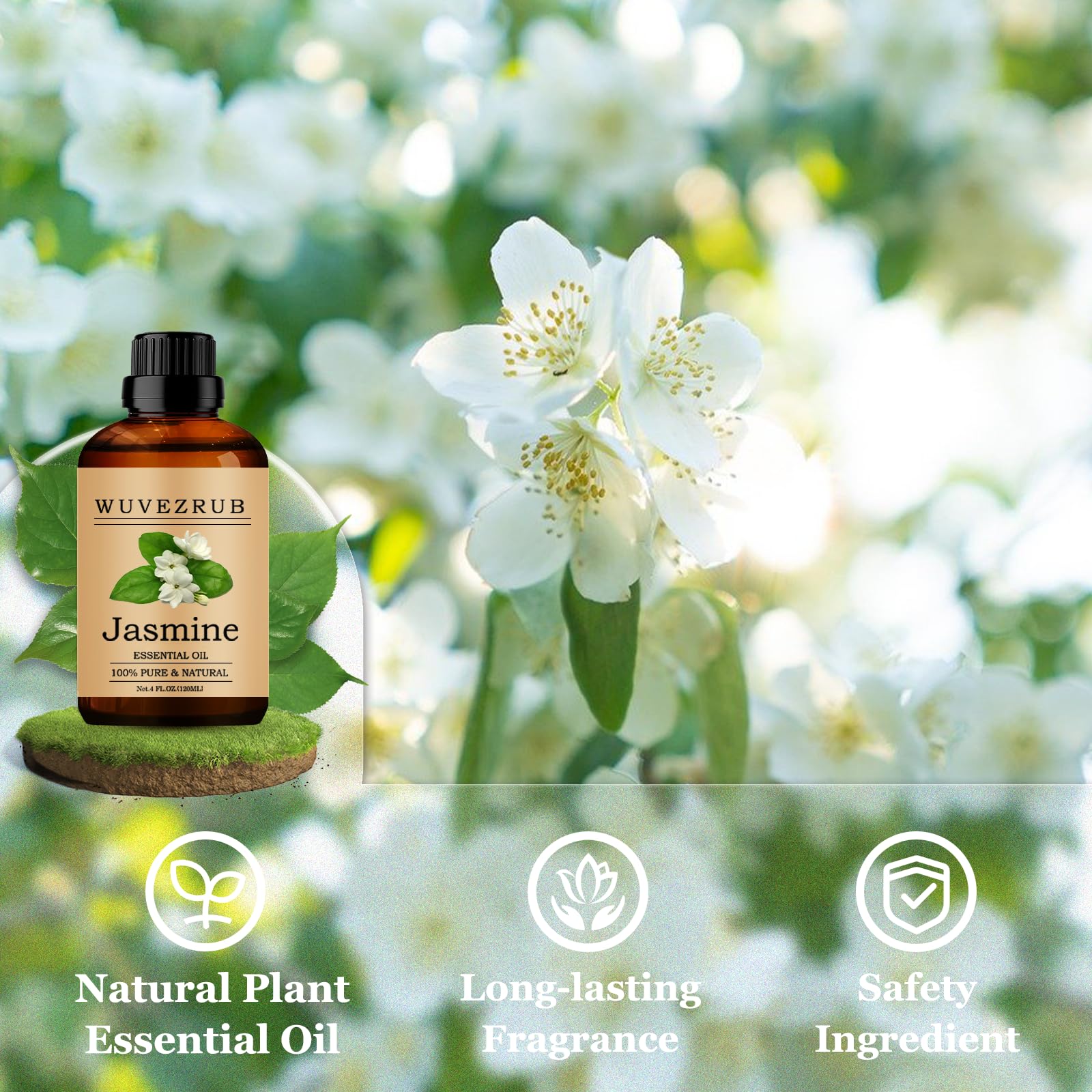 Wuvezrub Jazmín: difusor encendido con aroma floral suave y duradero.