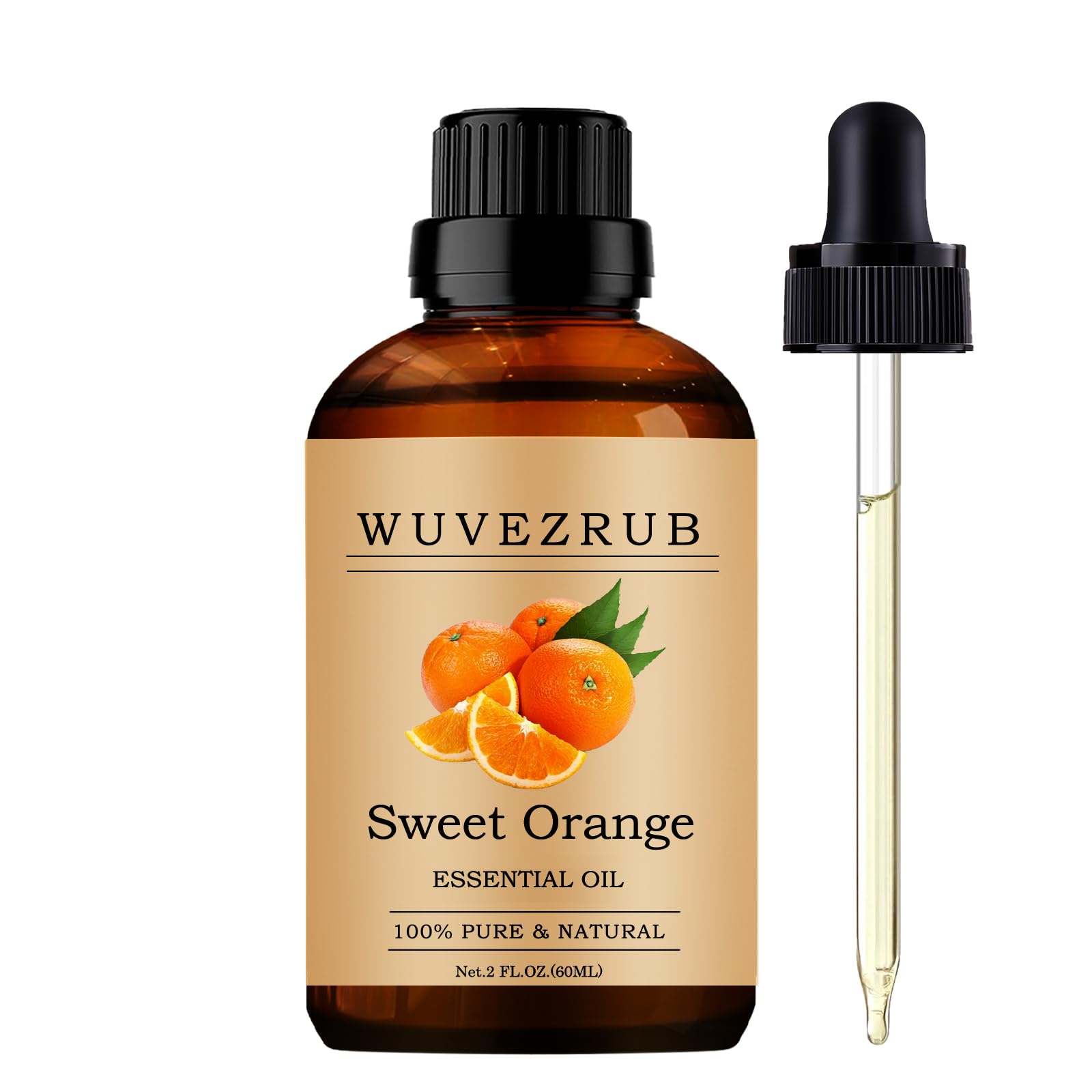 Wuvezrub Naranja Dulce: frasco de 60 ml listo para aromaterapia.