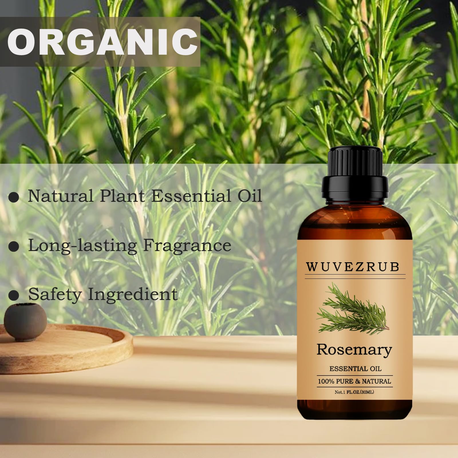 Wuvezrub aceite de romero para usos caseros en velas y jabones.
