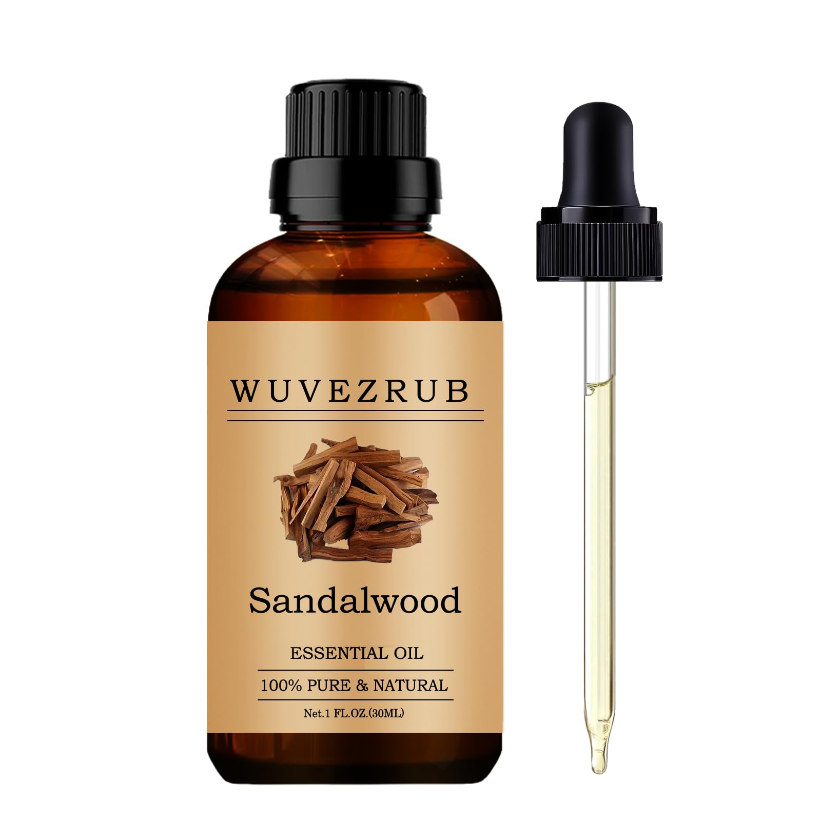 Wuvezrub Sandalo: botella de aceite esencial de 30 ml lista para difusor.