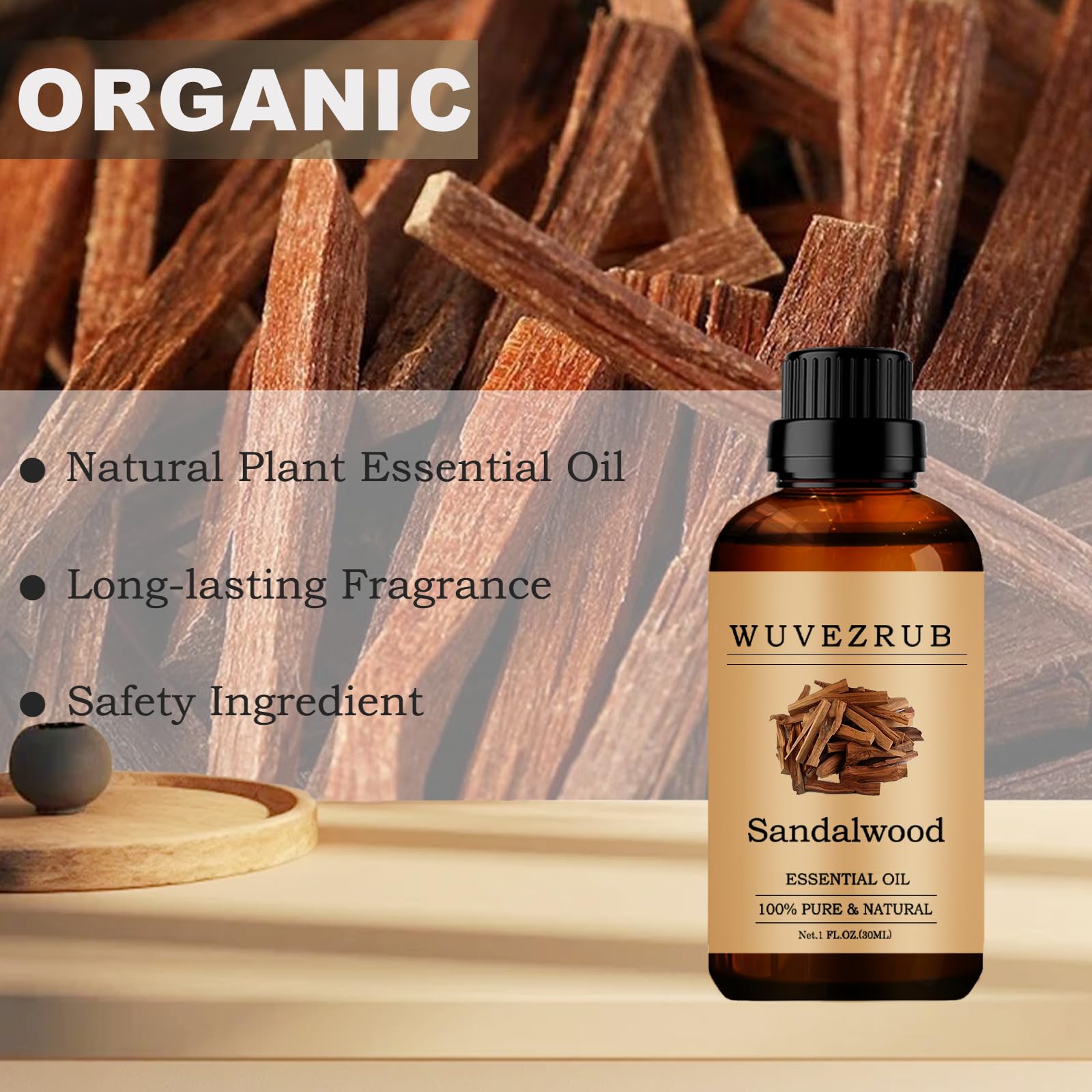 Wuvezrub Sandalo: difusor con aroma envolvente para relajación.