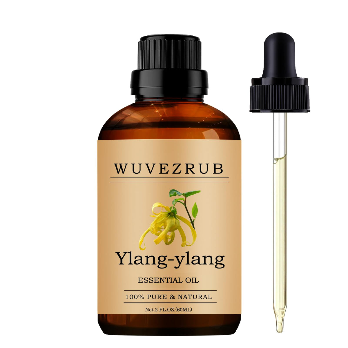 Wuvezrub Ylang-Ylang: botella de 60 ml para aromaterapia suave.